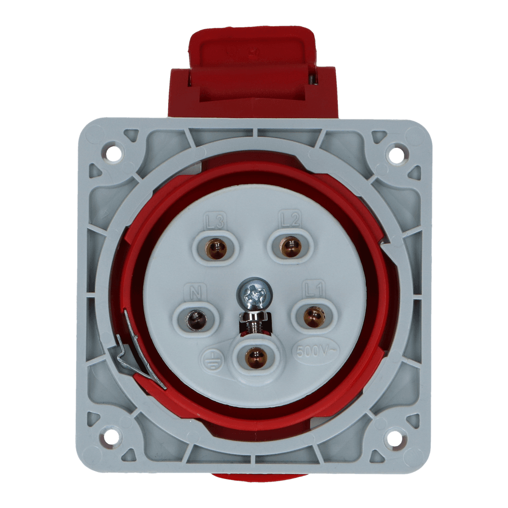 CEE female 5 polig 6H 16A IP54 inbouw wcd 380-415VAC recht