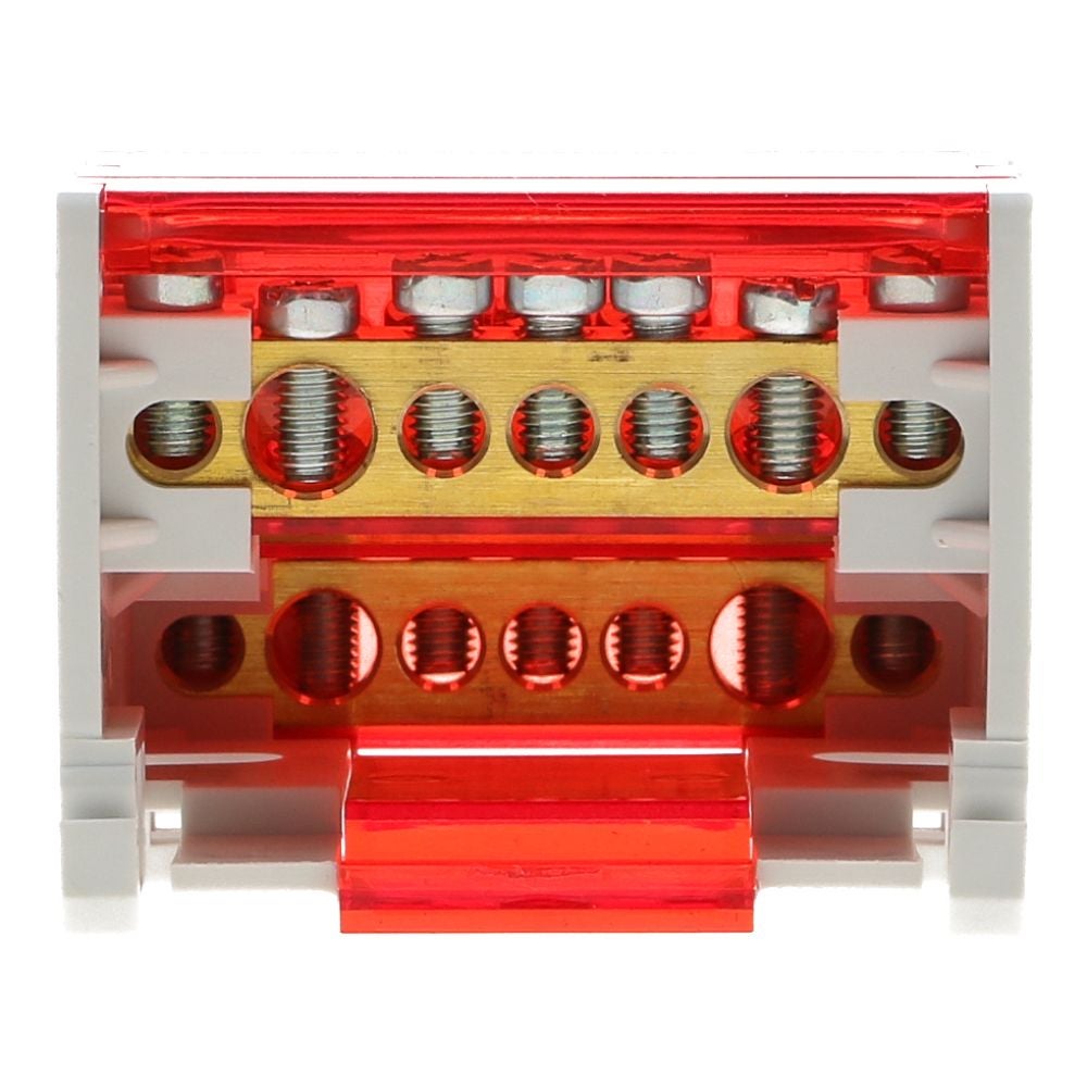 Verdeelblok RVT 125A 4 rijen 7 aansluitingen 500VAC