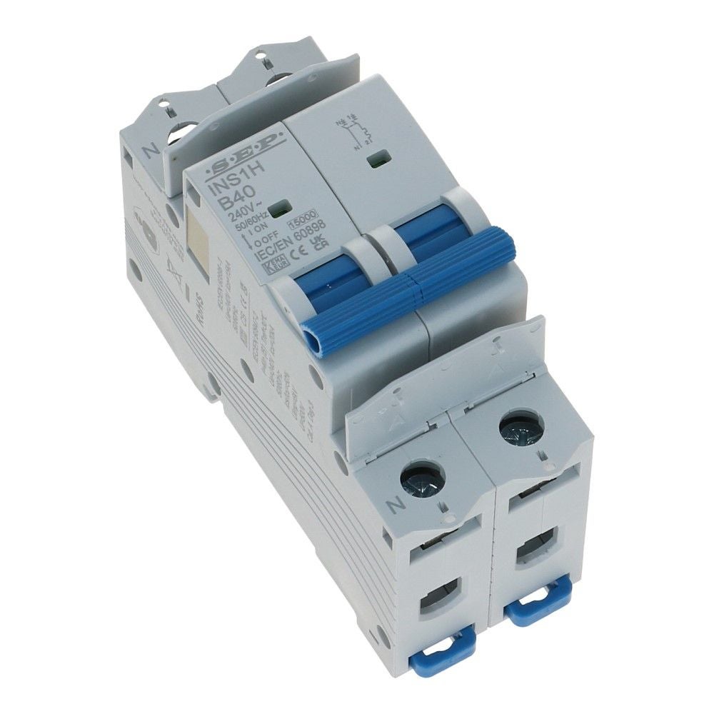 Installatieautomaat  1 polig + nul 13A karakteristiek D 15kA INS1H