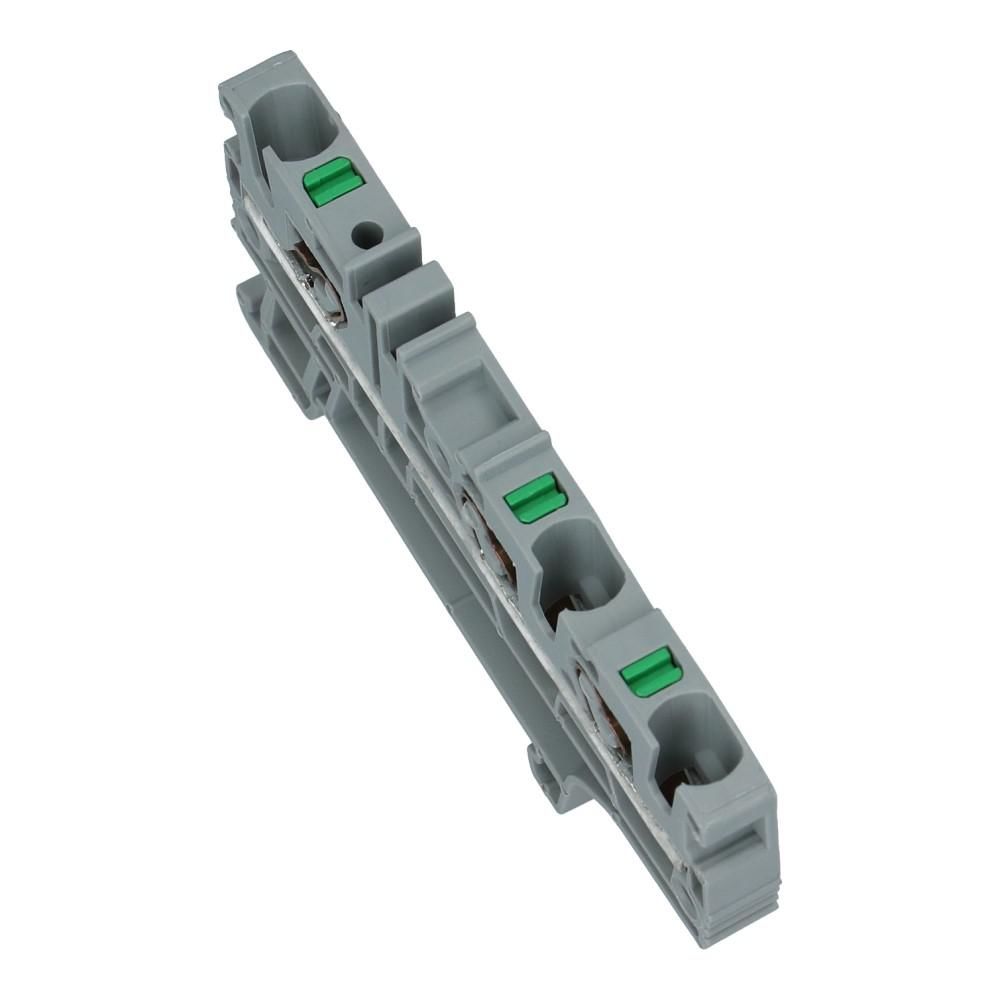 Montageklem steek EFC 4mm² grijs 3 aansluitingen