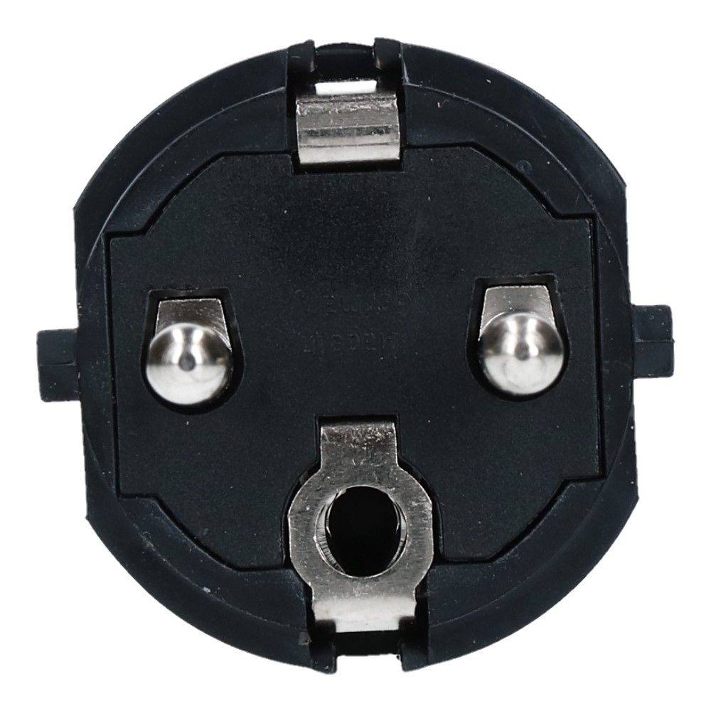 Stekker PVC zwart met pen-aarde