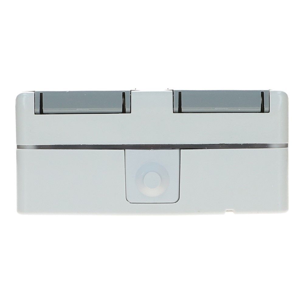 FLUID IP44 wandcontactdoos dubbel horizontaal centraal