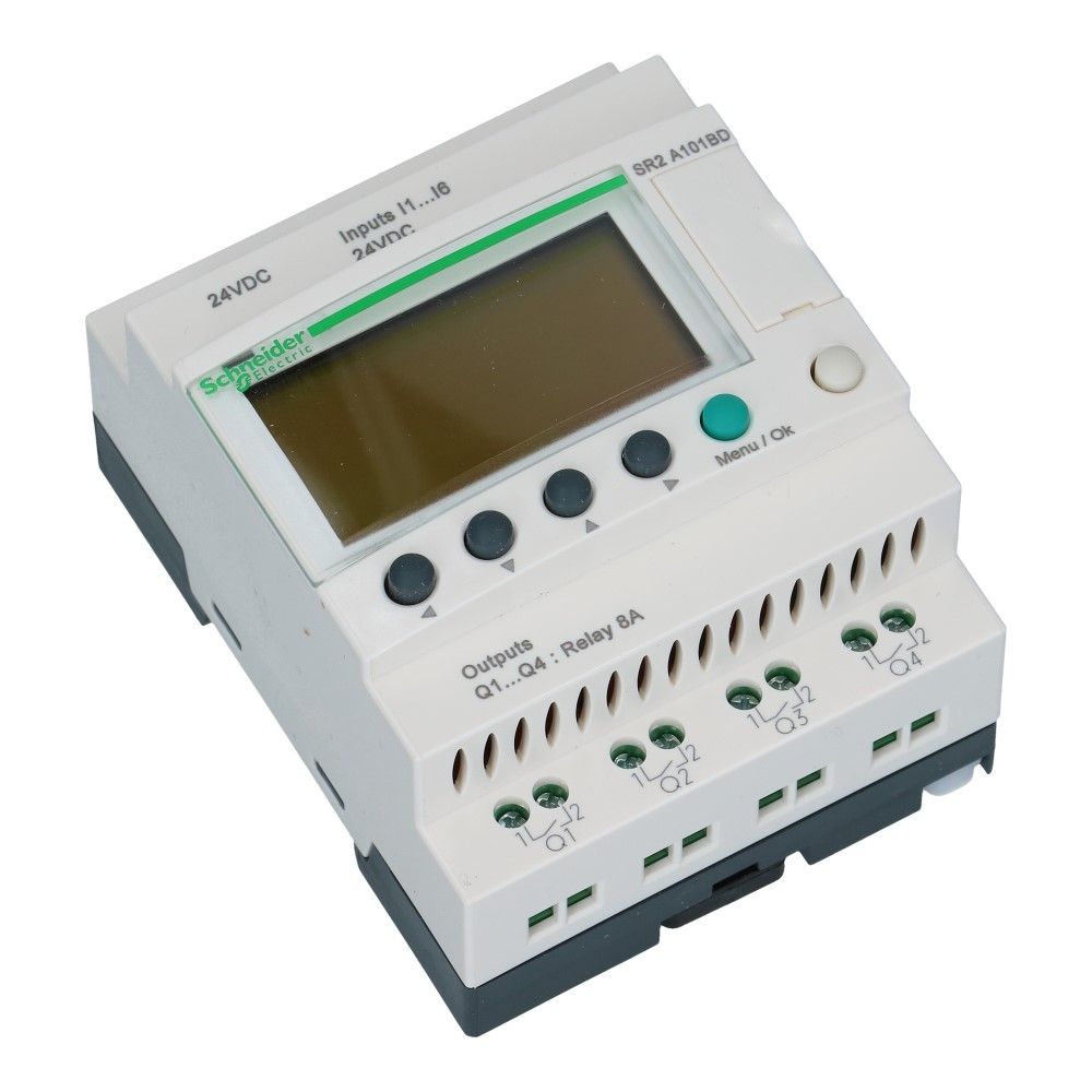 Zelio PLC zonder klok 10I-O 6in 4uit met scherm 24VDC