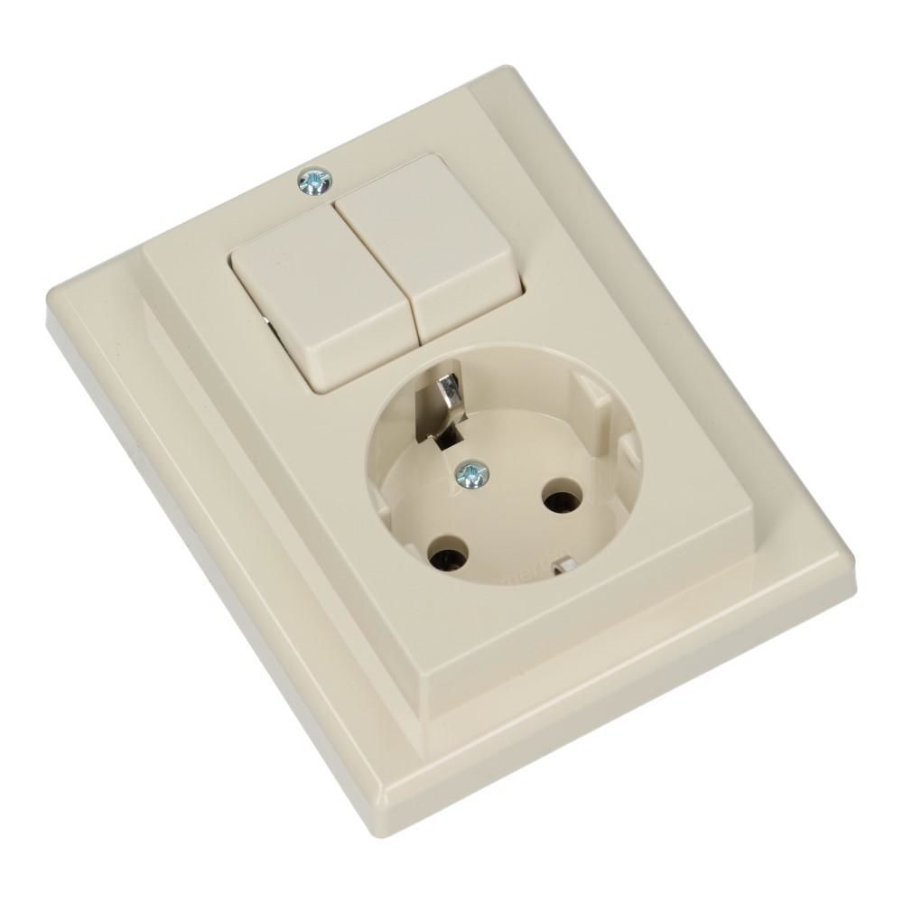 Combinatie wandcontactdoos + serieschakelaar M-SMART 1013