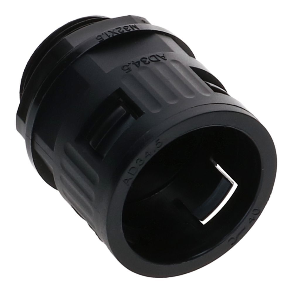M32 snelconnector flexibele buis zwart 32mm