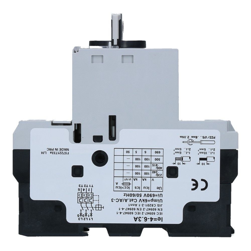4-6.3A Motorbeveiligingsschakelaar 415VAC 100kA