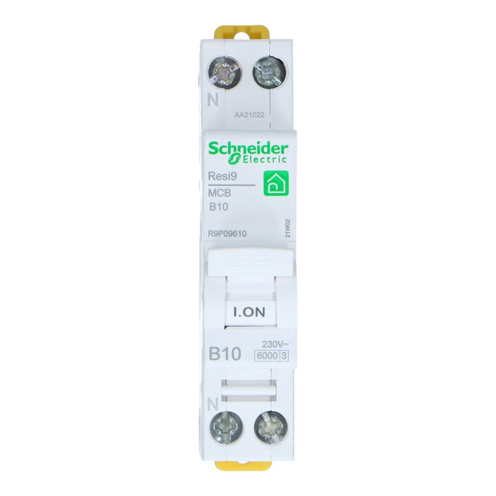 Installatieautomaat 1 polig + nul 10A kar B 6kA Resi9