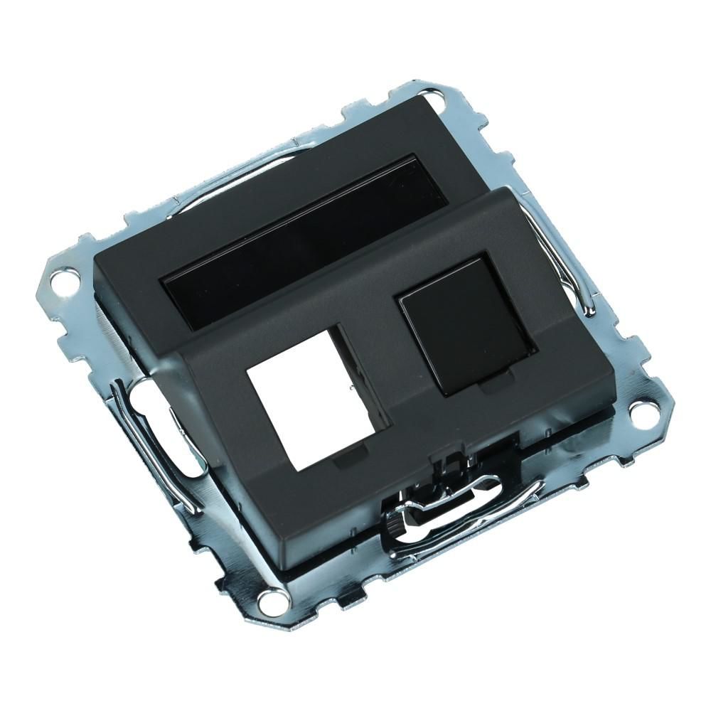 Centraalplaat met frame 2xRJ45 SYSTEEM-M 7016 Keystone