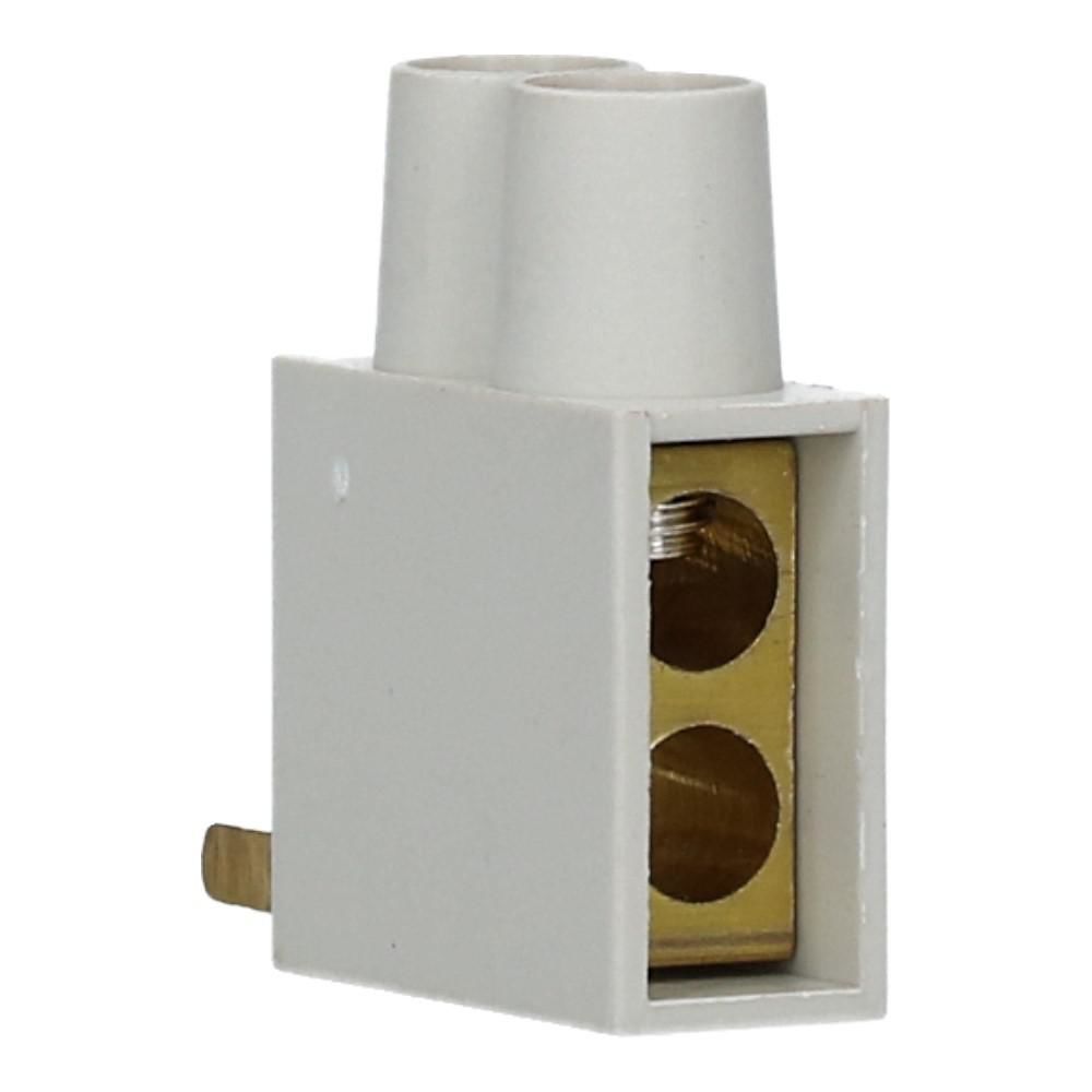 Aftakblok pin grijs 1 fase 2x10mm² laag