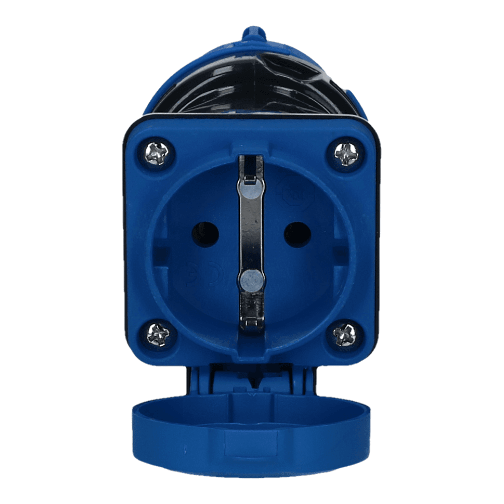 CEE adapter male 3 polig 6H 16A Schuko female IP54