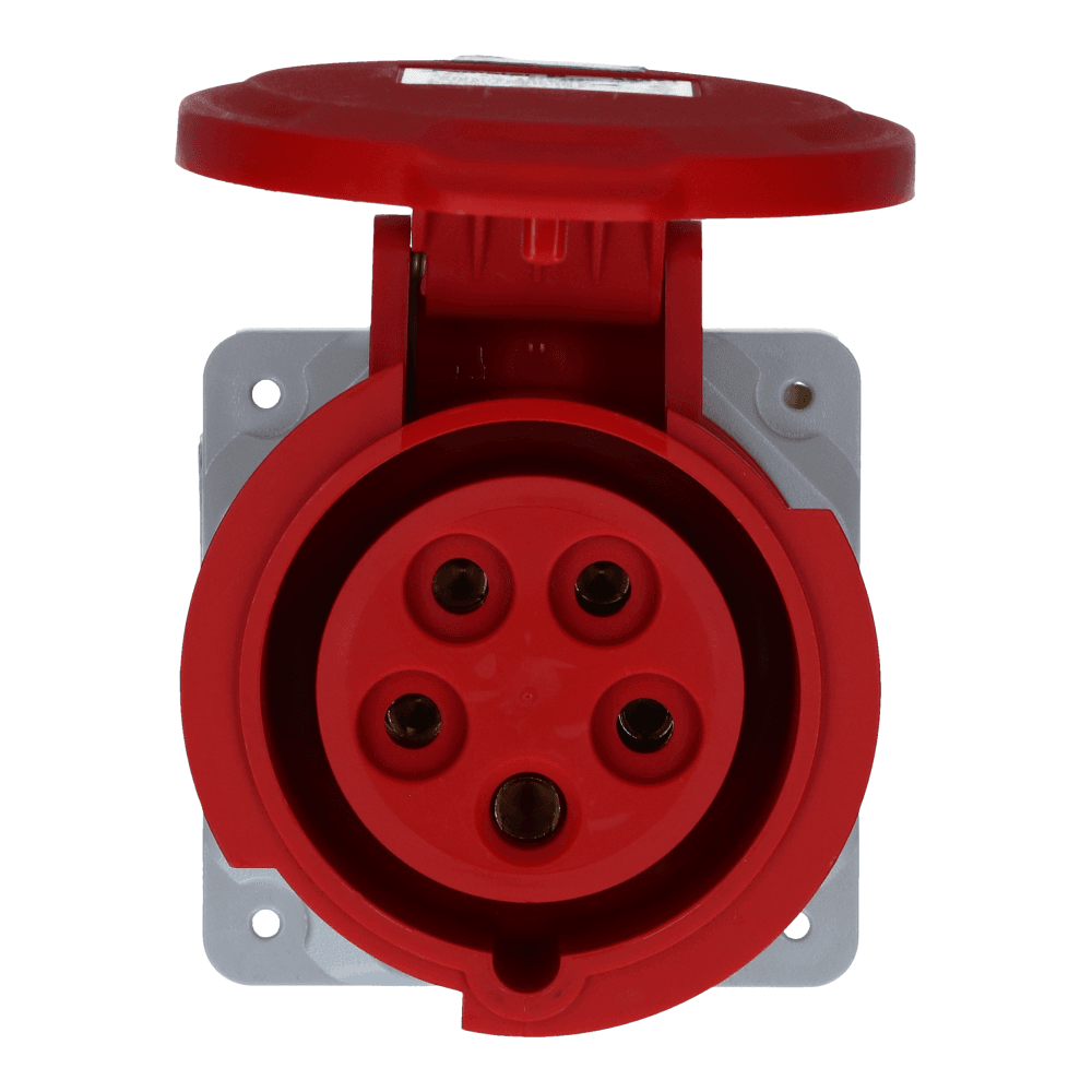 CEE female 5 polig 6H 16A IP54 inbouw wcd 380-415VAC recht