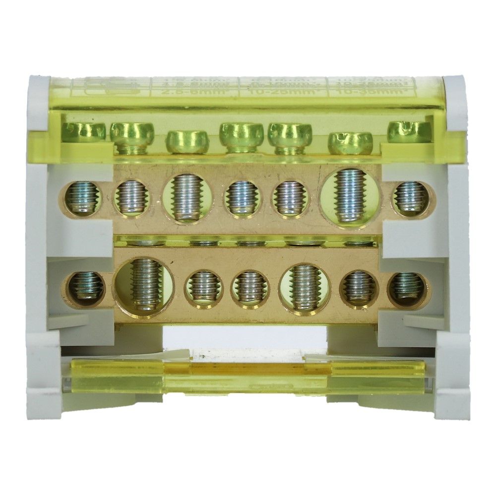 Verdeelblok CVT 125A 2 rijen 7 aansluitingen 500VAC