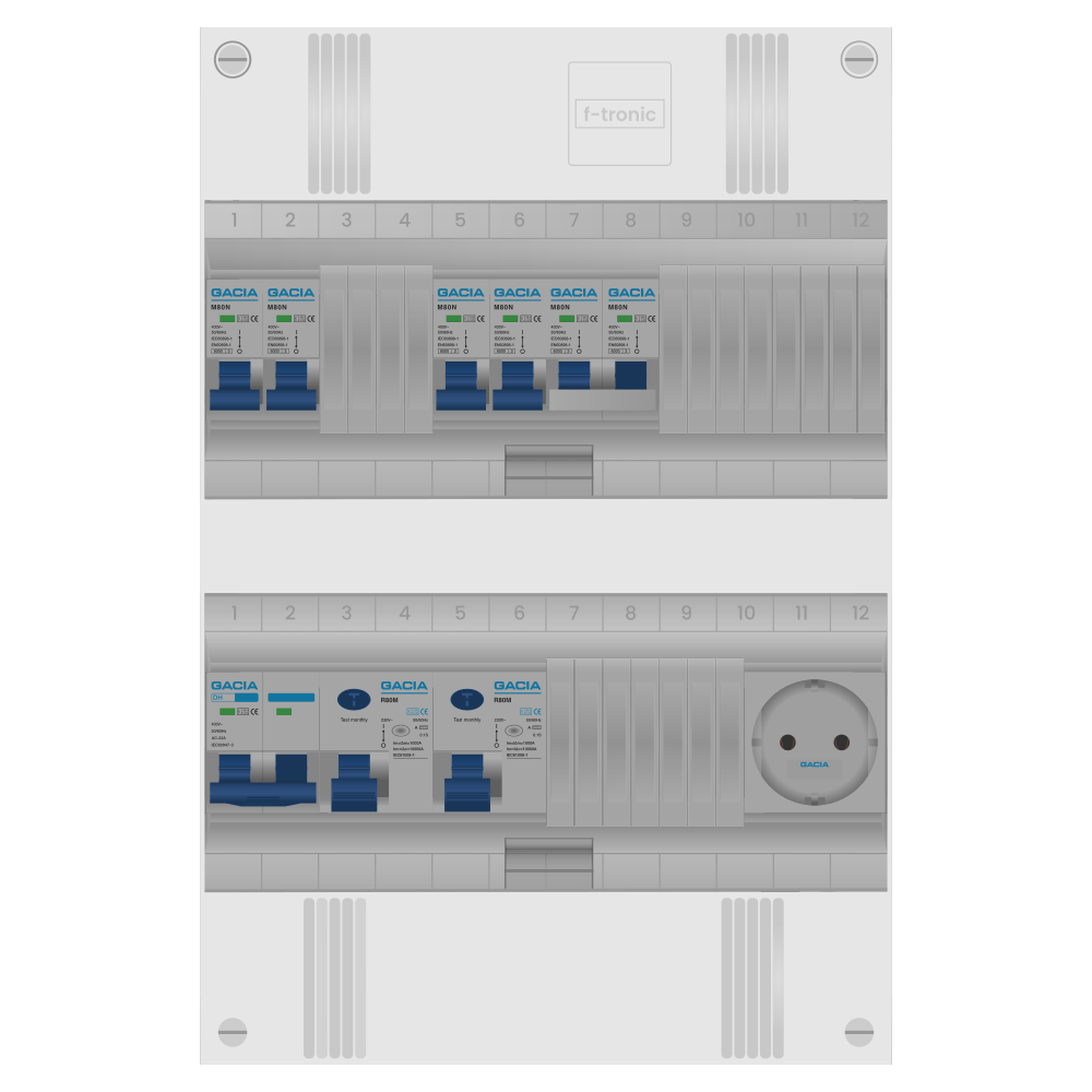 Groepenkast PV-ready 63A 1 fase 4 groepen + wcd + kookgroep