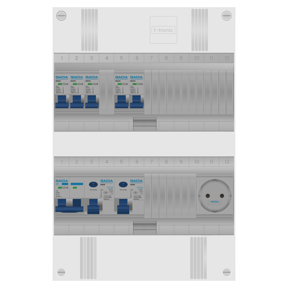Groepenkast PV-ready 63A 1 fase 5 groepen + wcd