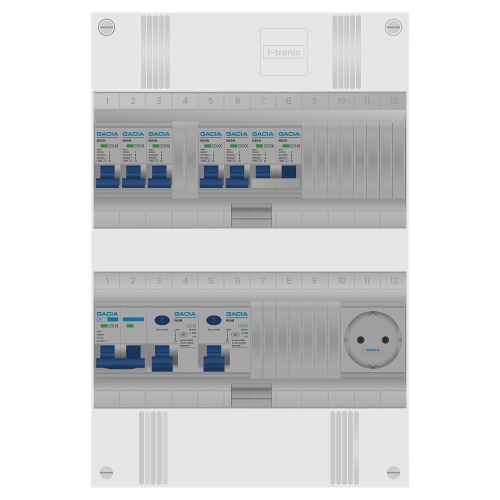 Groepenkast PV-ready 63A 1 fase 5 groepen + wcd + kookgroep