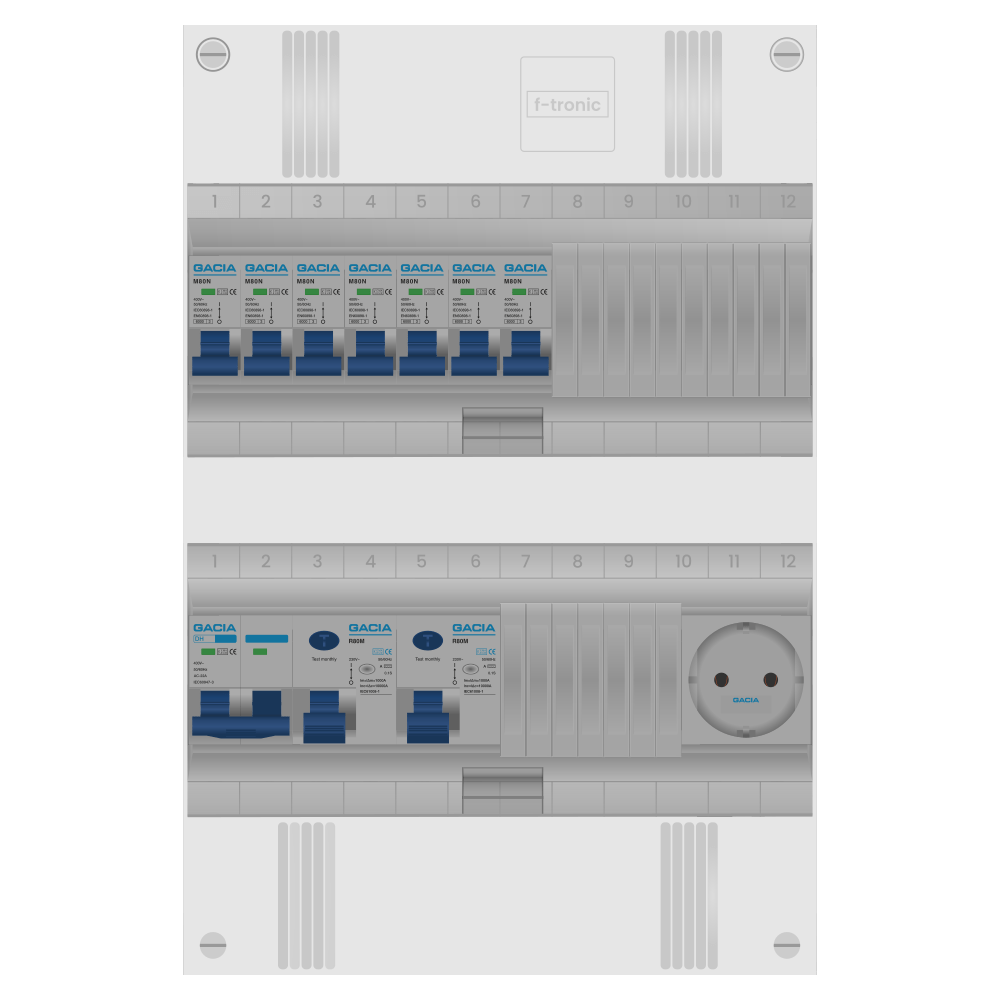 Groepenkast PV-ready 63A 1 fase 7 groepen + wcd