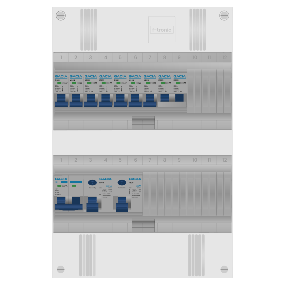 Groepenkast PV-ready 63A 1 fase 7 groepen + kookgroep