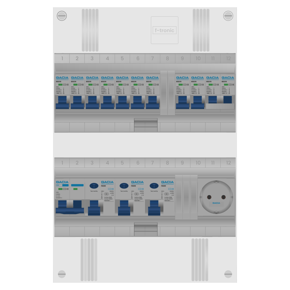 Groepenkast PV-ready 63A 1 fase 9 groepen + wcd + kookgroep