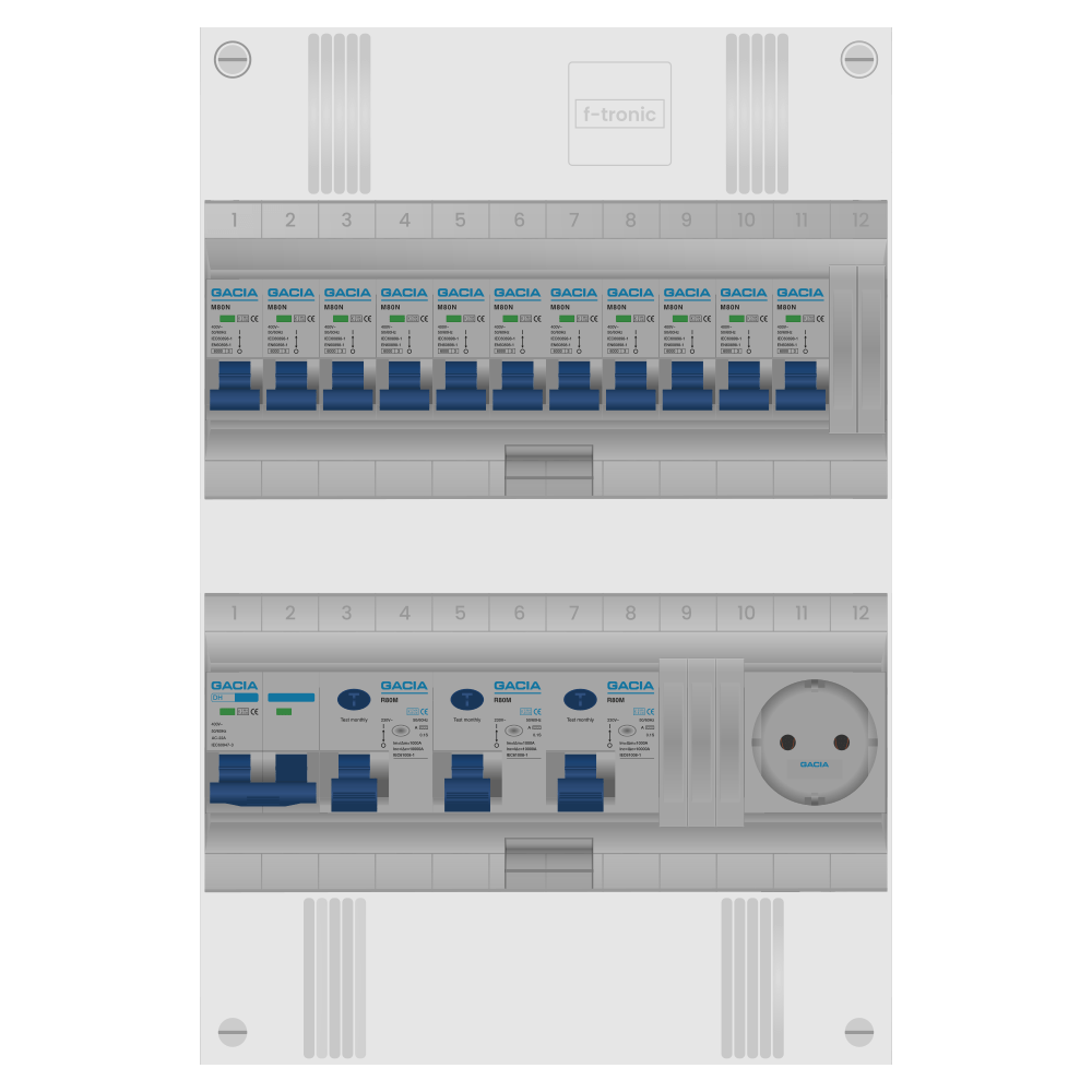 Groepenkast PV-ready 63A 1 fase 11 groepen + wcd