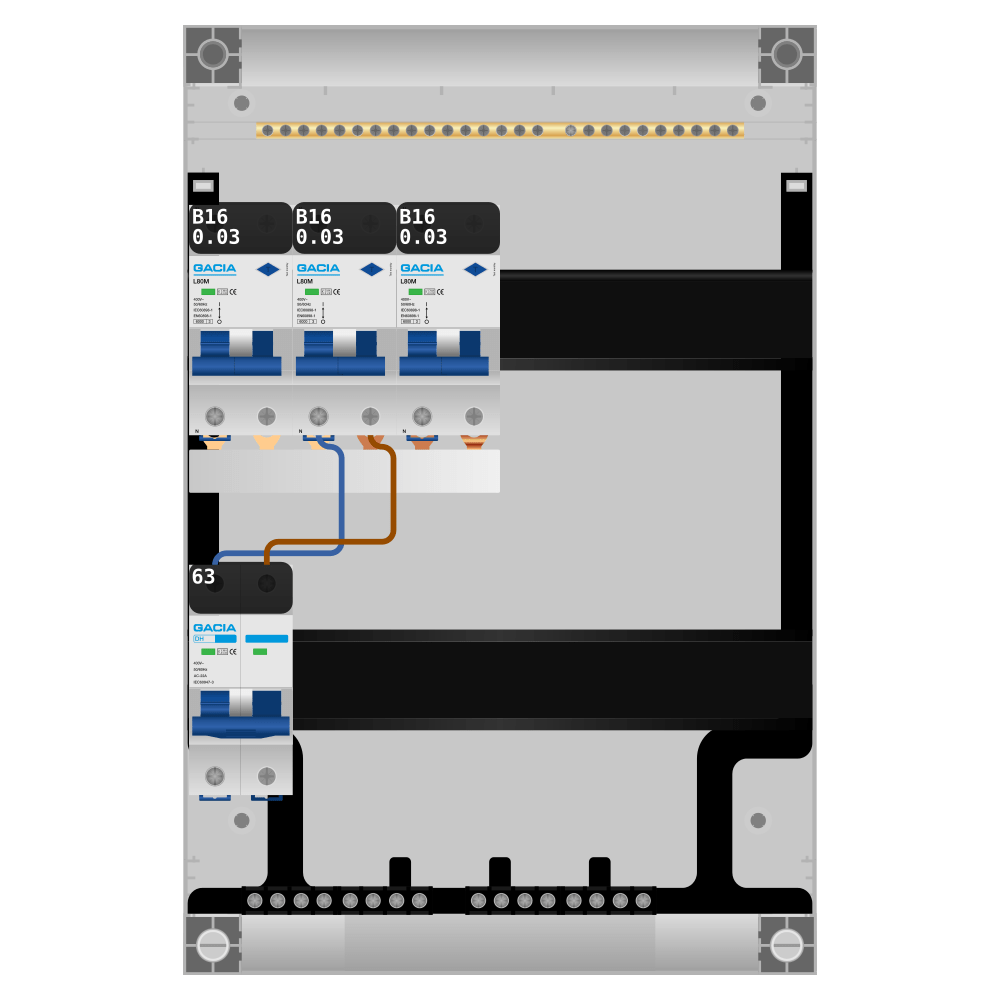 Groepenkast PV-ready 63A 1 fase 3 alamat