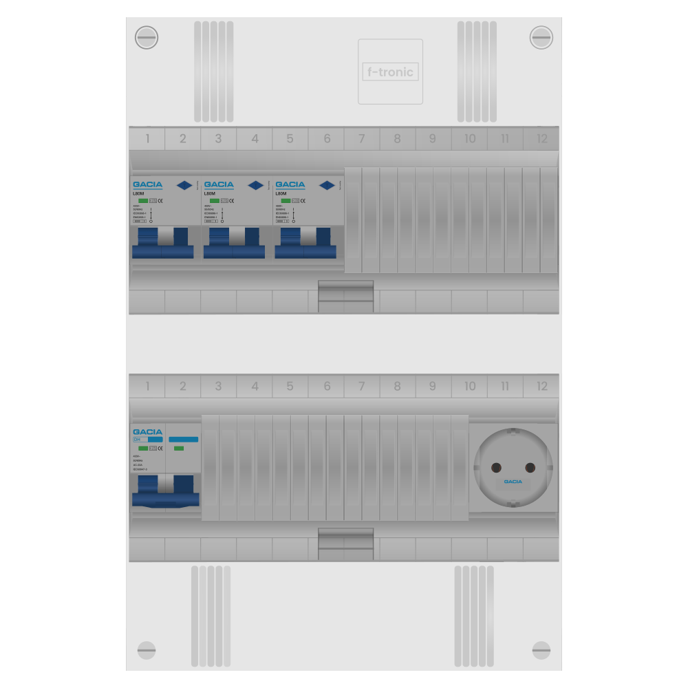 Groepenkast PV-ready 63A 1 fase 3 alamat + wcd