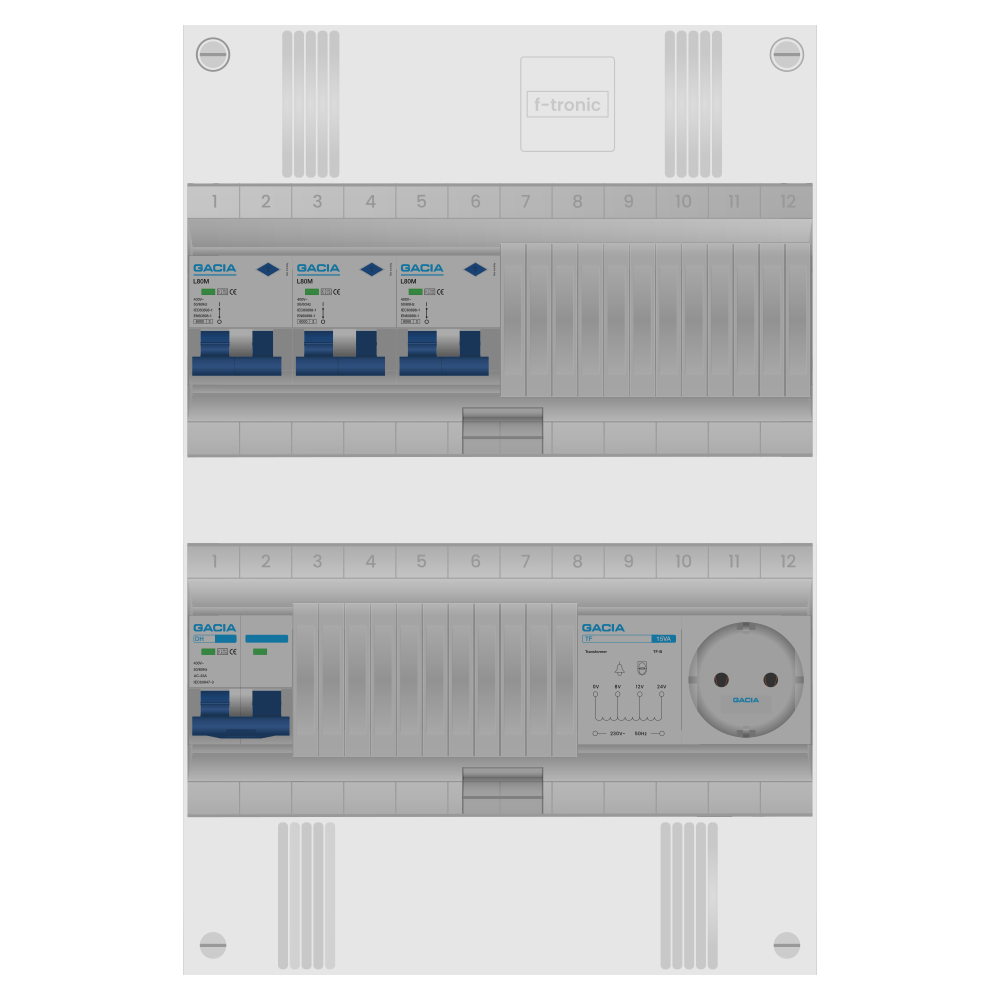 Groepenkast PV-ready 63A 1 fase 3 alamat + beltrafo + wcd
