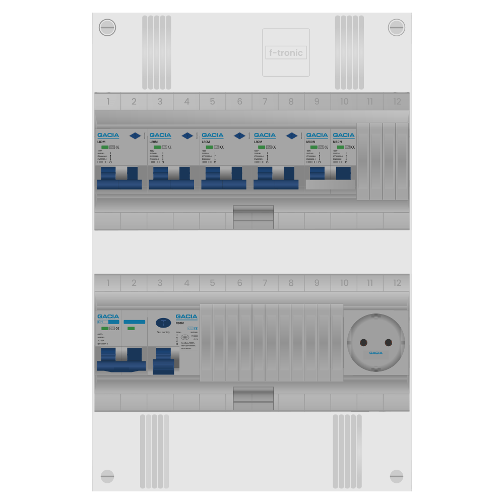 Groepenkast PV-ready 63A 1 fase 4 alamat + wcd + kookgroep