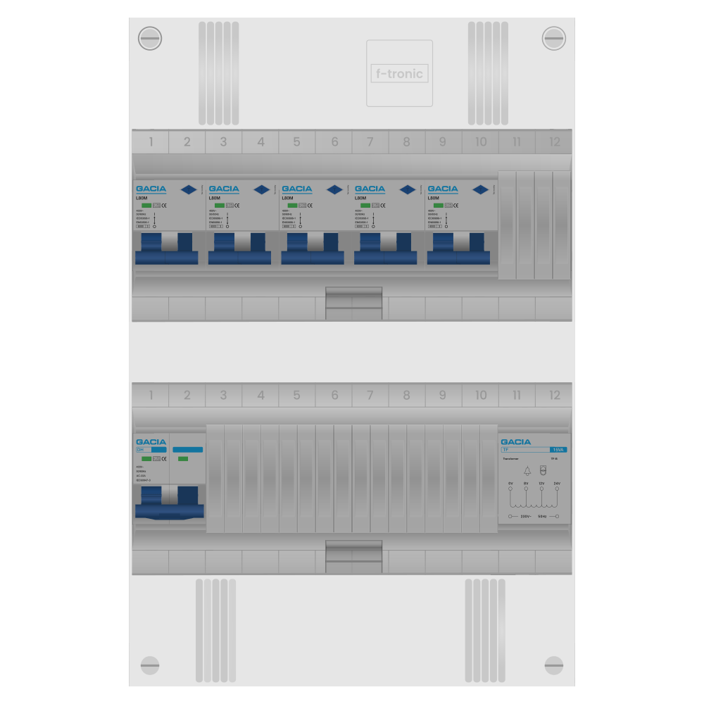 Groepenkast PV-ready 63A 1 fase 5 alamat + beltrafo