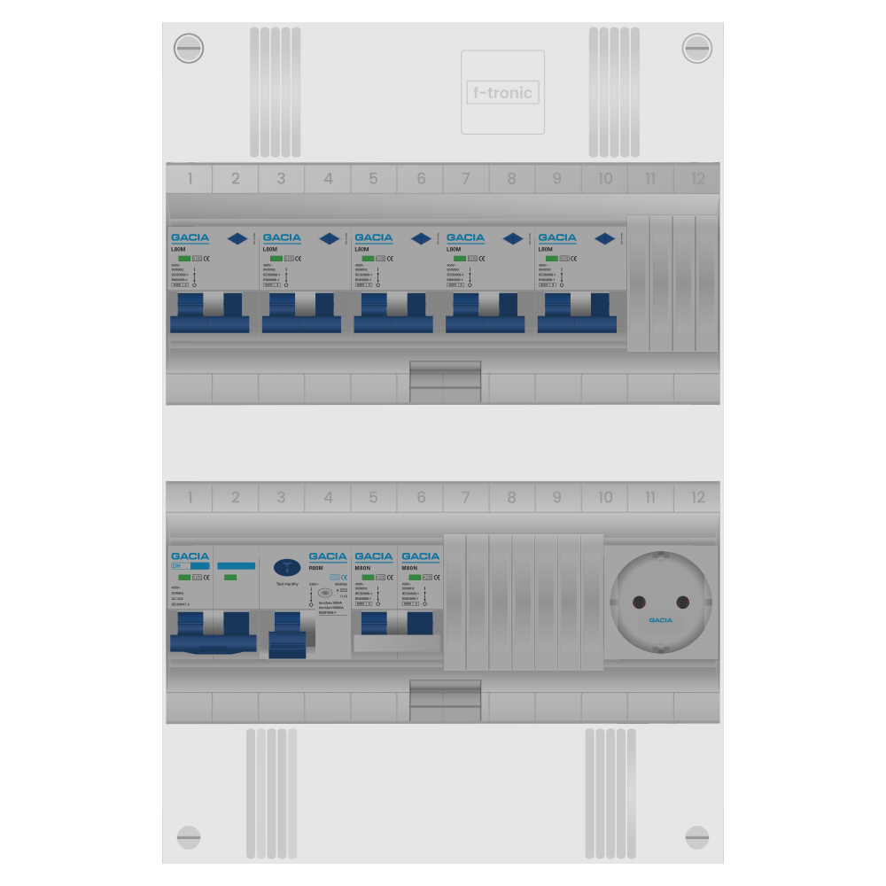 Groepenkast PV-ready 63A 1 fase 5 alamat + wcd + kookgroep