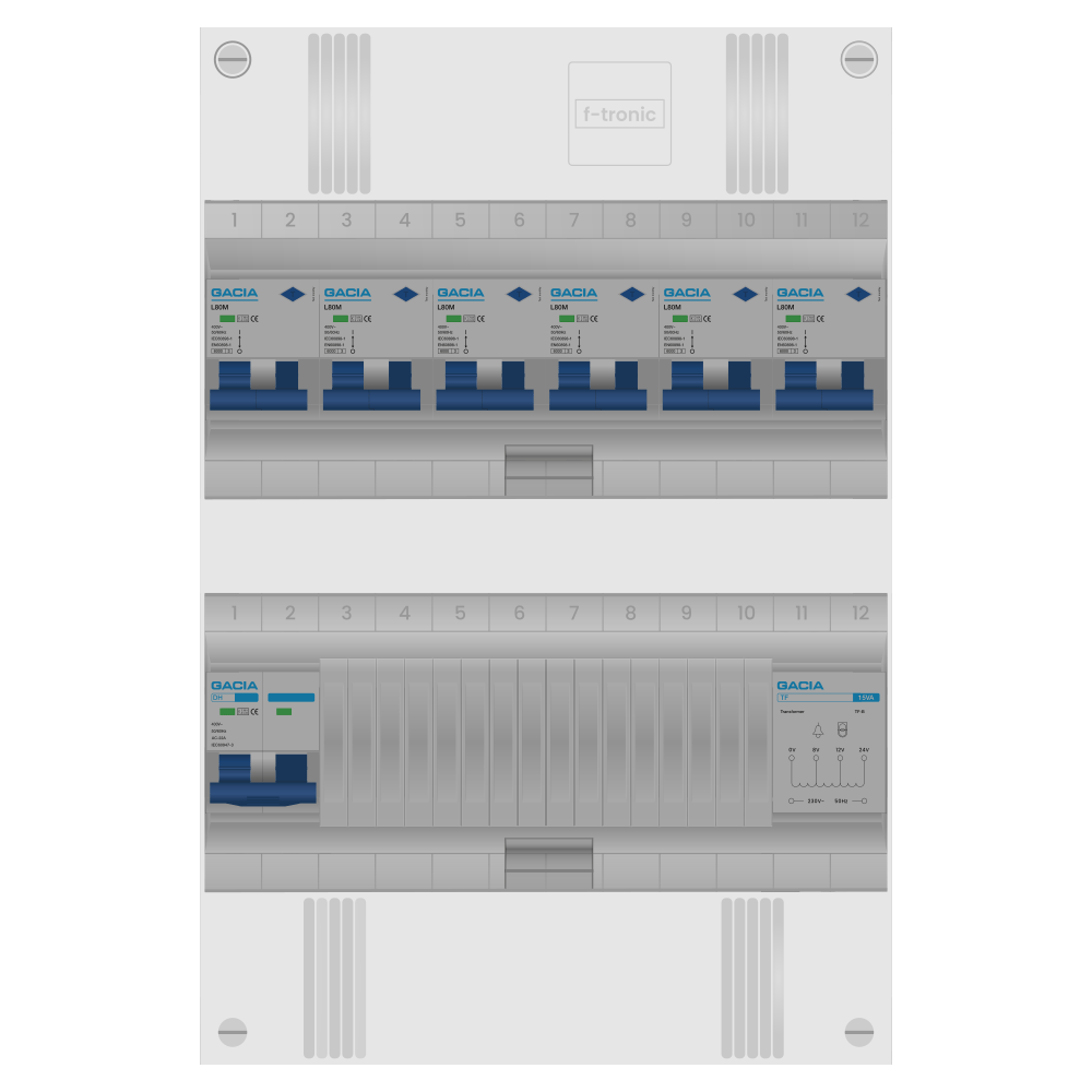 Groepenkast PV-ready 63A 1 fase 6 alamat + beltrafo
