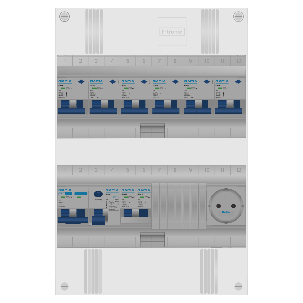 Groepenkast PV-ready 63A 1 fase 6 alamat + wcd + kookgroep