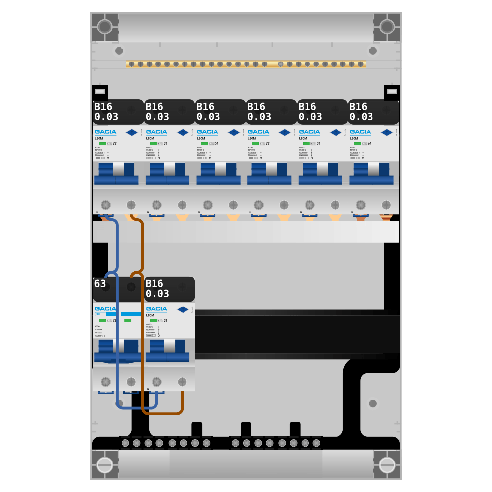 Groepenkast PV-ready 63A 1 fase 7 alamat