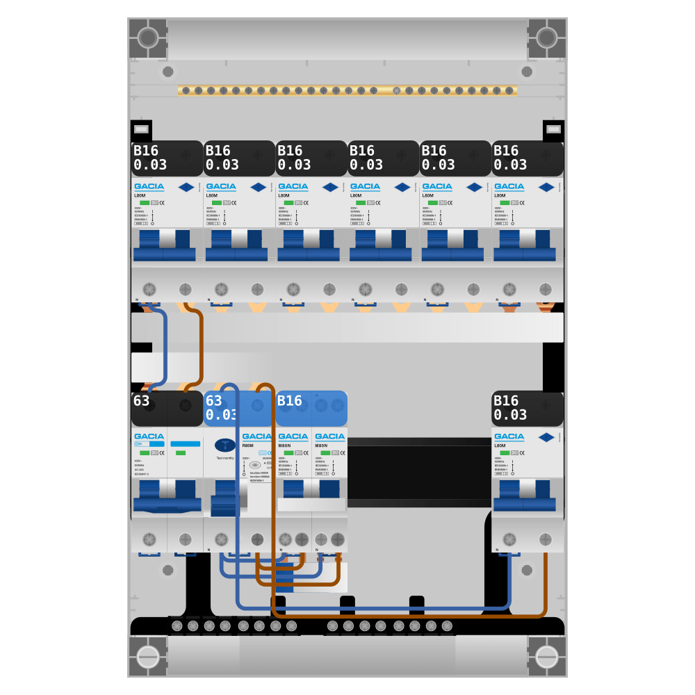 Groepenkast PV-ready 63A 1 fase 7 alamat + kookgroep