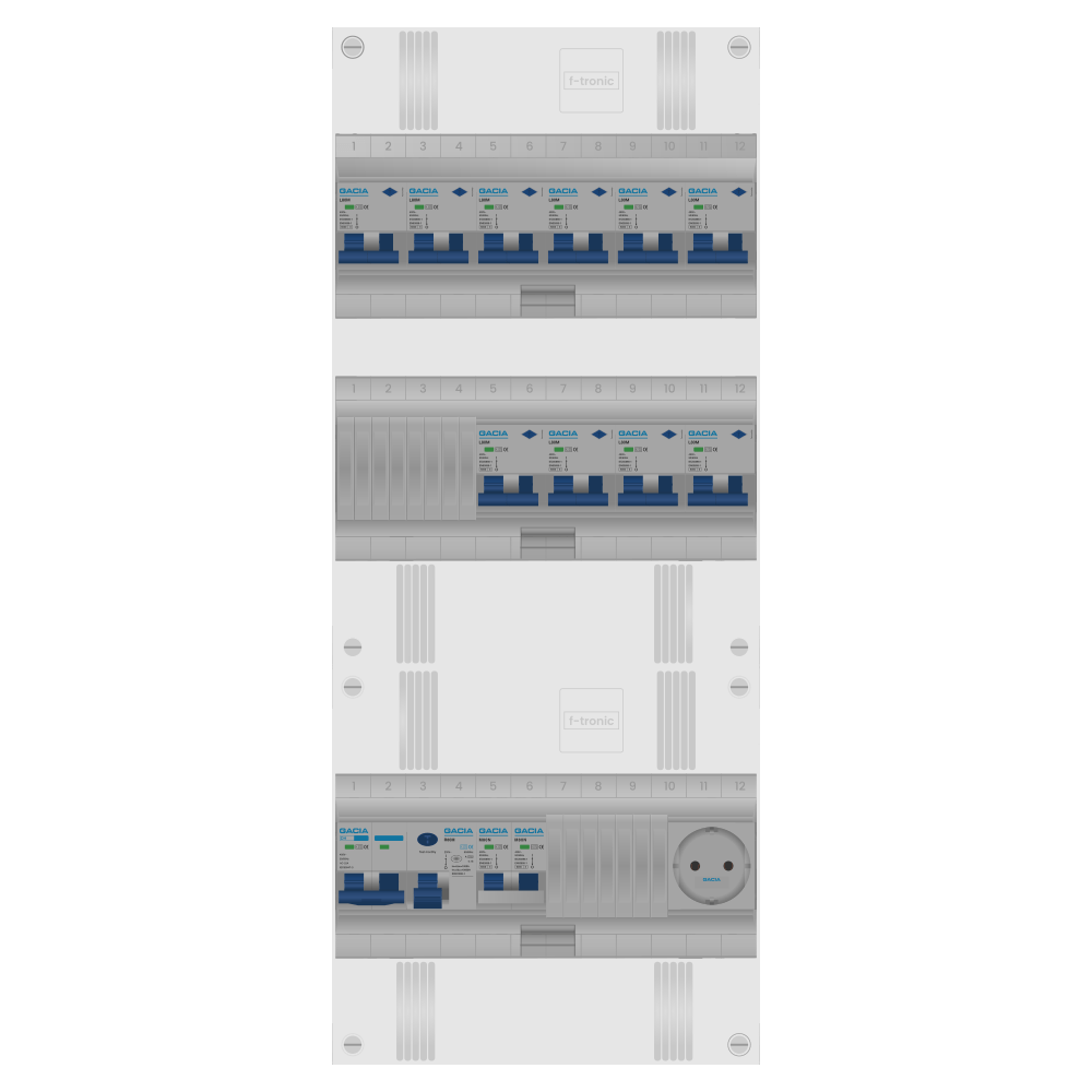 Groepenkast PV-ready 63A 1 fase 10 alamat + wcd + kookgroep