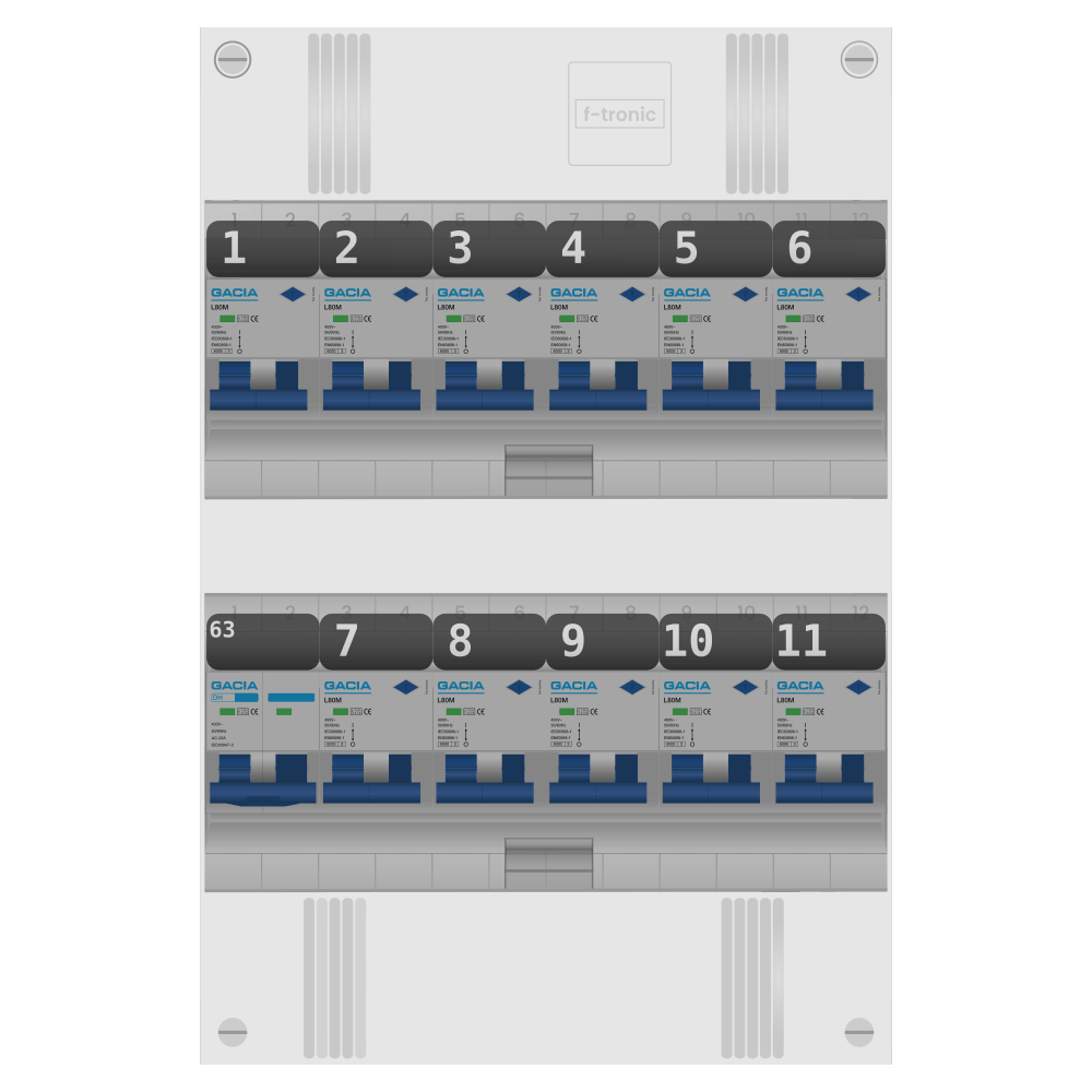 Groepenkast PV-ready 63A 1 fase 11 alamat