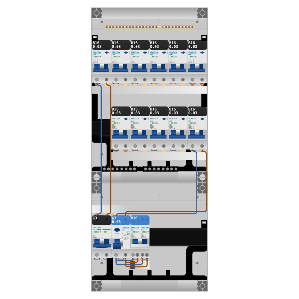 Groepenkast PV-ready 63A 1 fase 11 alamat + kookgroep