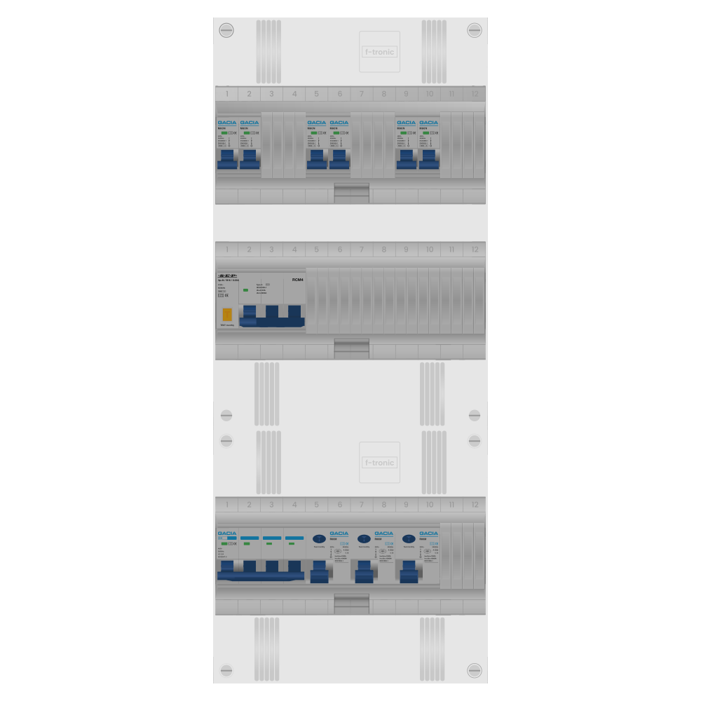 Groepenkast PV-ready 63A 3 fase 6 groepen + kracht