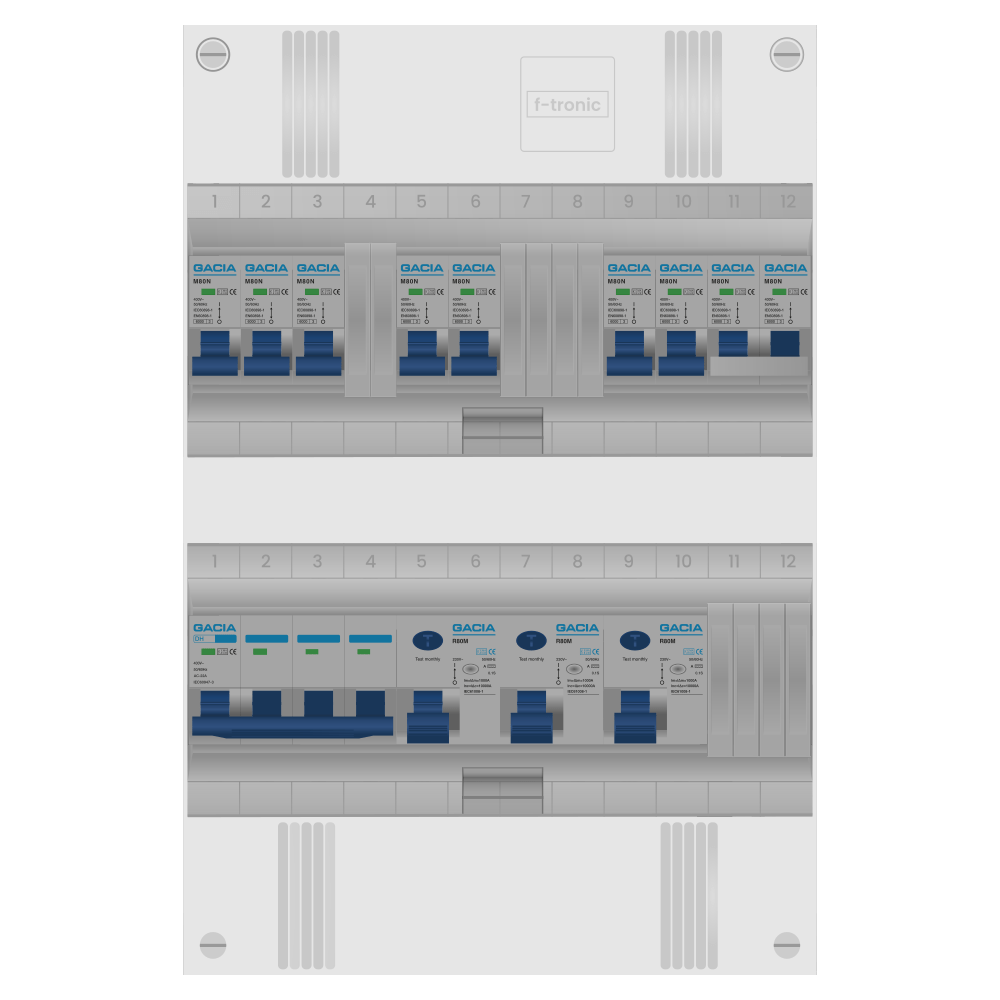Groepenkast PV-ready 63A 3 fase 7 groepen + kookgroep
