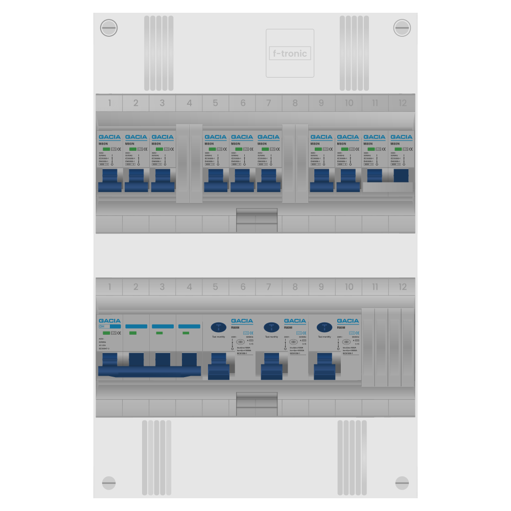 Groepenkast PV-ready 63A 3 fase 8 groepen + kookgroep
