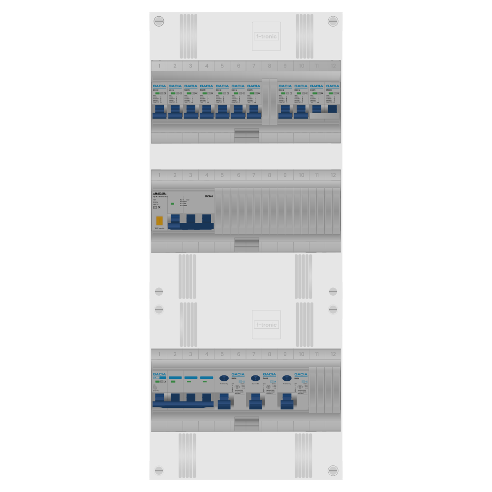 Groepenkast PV-ready 63A 3 fase 9 groepen + kookgroep + kracht