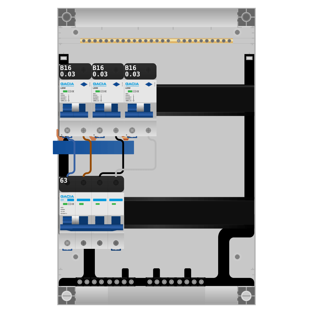 Groepenkast PV-ready 63A 3 fase 3 alamat