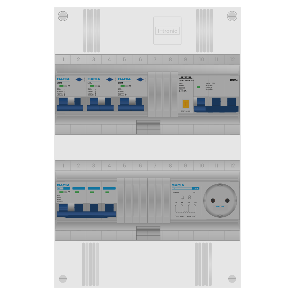 Groepenkast PV-ready 63A 3 fase 3 alamat + beltrafo + wcd + kracht