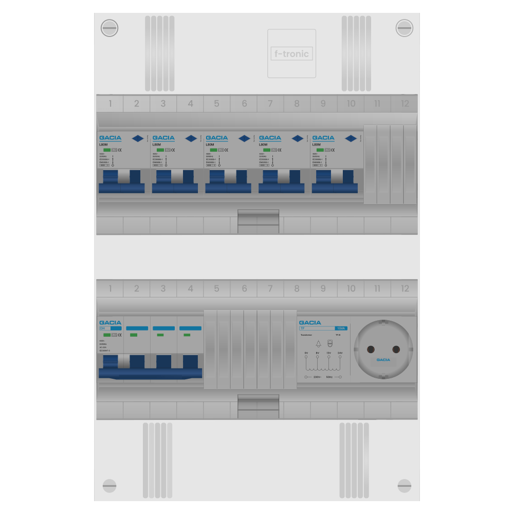 Groepenkast PV-ready 63A 3 fase 5 alamat + beltrafo + wcd