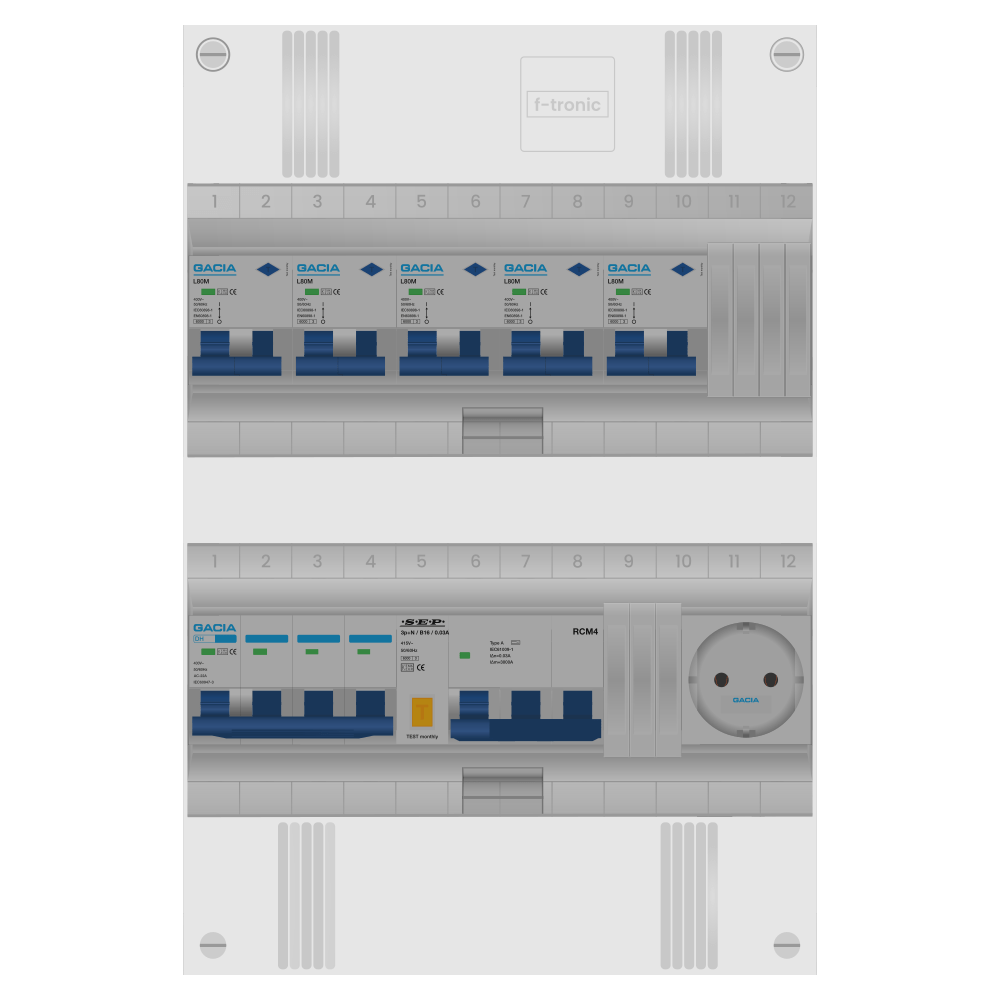 Groepenkast PV-ready 63A 3 fase 5 alamat + wcd + kracht