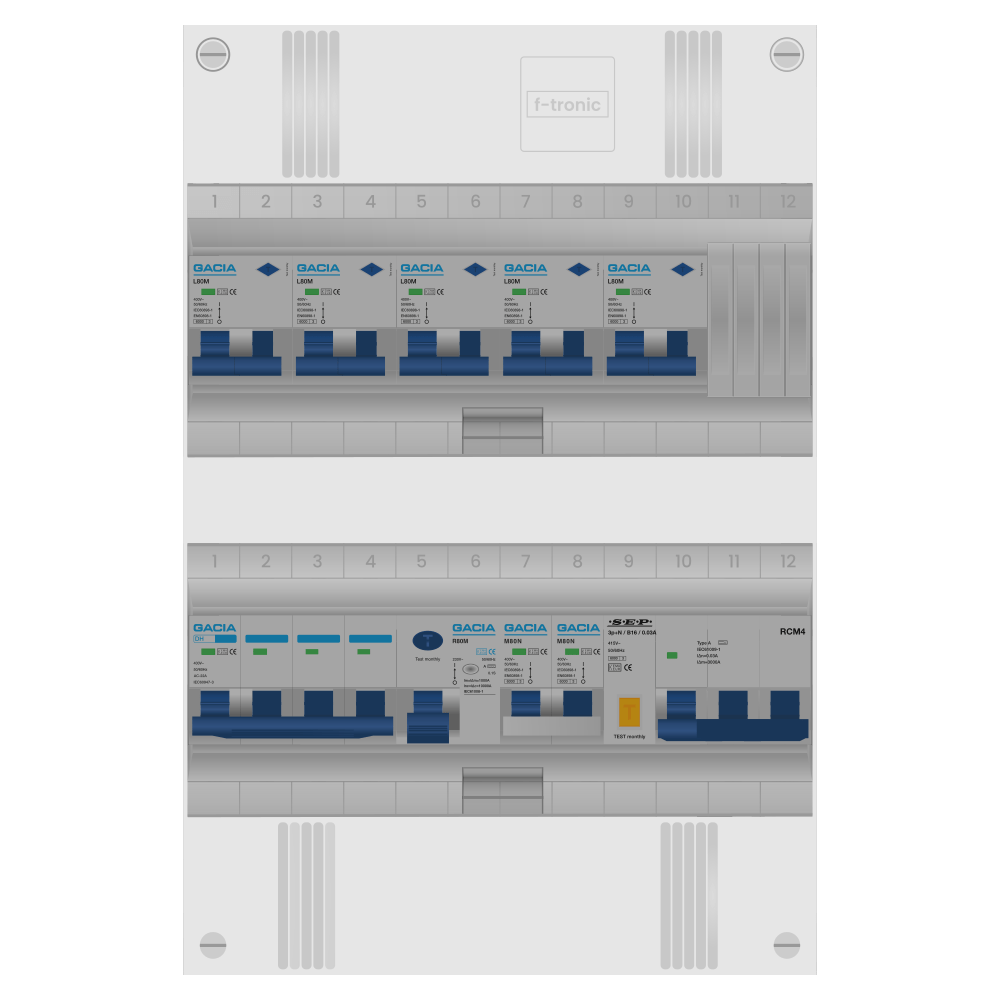 Groepenkast PV-ready 63A 3 fase 5 alamat + kookgroep + kracht