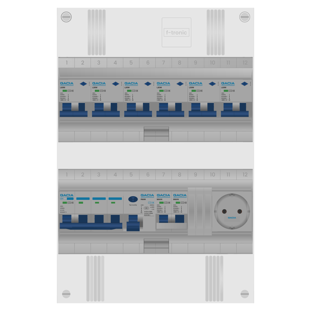 Groepenkast PV-ready 63A 3 fase 6 alamat + wcd + kookgroep