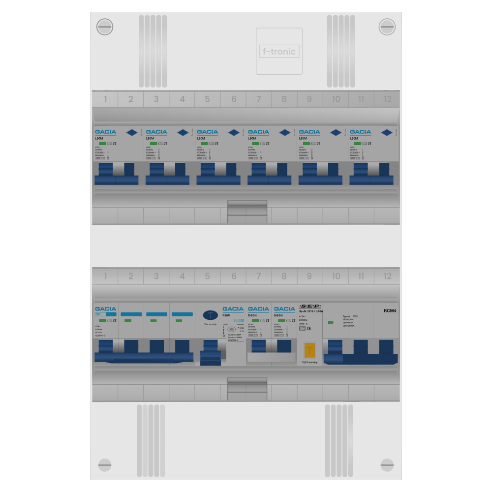 Groepenkast PV-ready 63A 3 fase 6 alamat + kookgroep + kracht