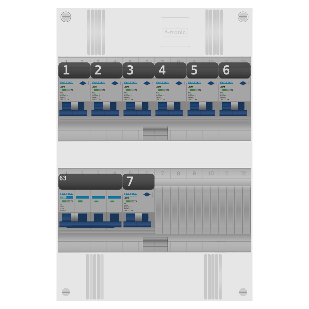 Groepenkast PV-ready 63A 3 fase 7 alamat