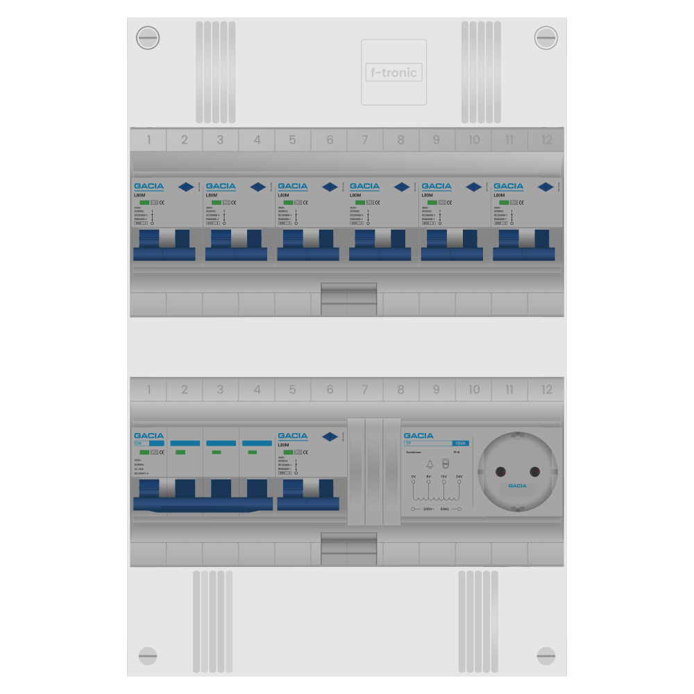 Groepenkast PV-ready 63A 3 fase 7 alamat + beltrafo + wcd