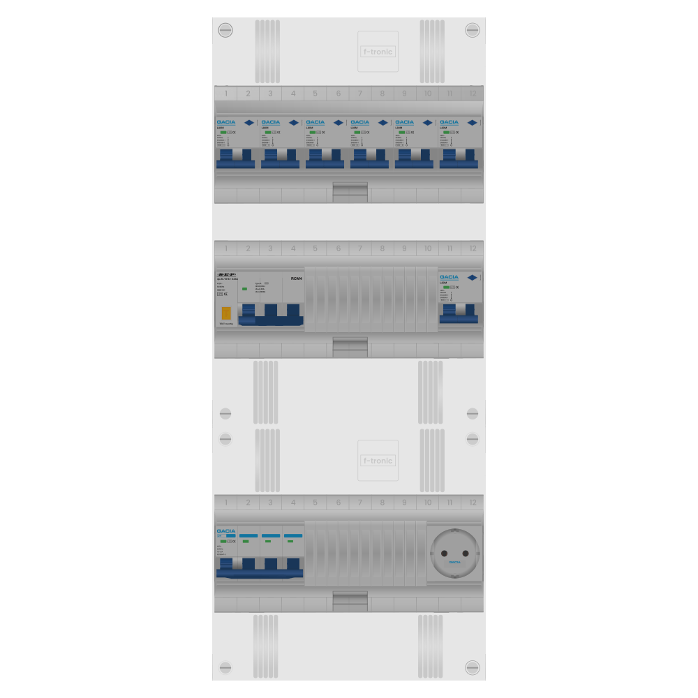 Groepenkast PV-ready 63A 3 fase 7 alamat + wcd + kracht